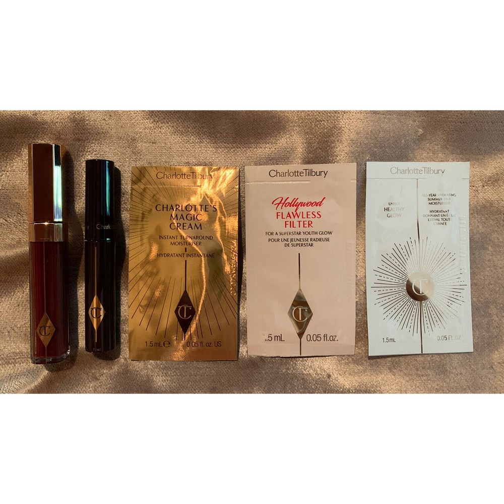 CHARLOTTE TILBURY Lip Lustre Gloss UNLEASH ME + Full Fat Lashes Mascara +Samples